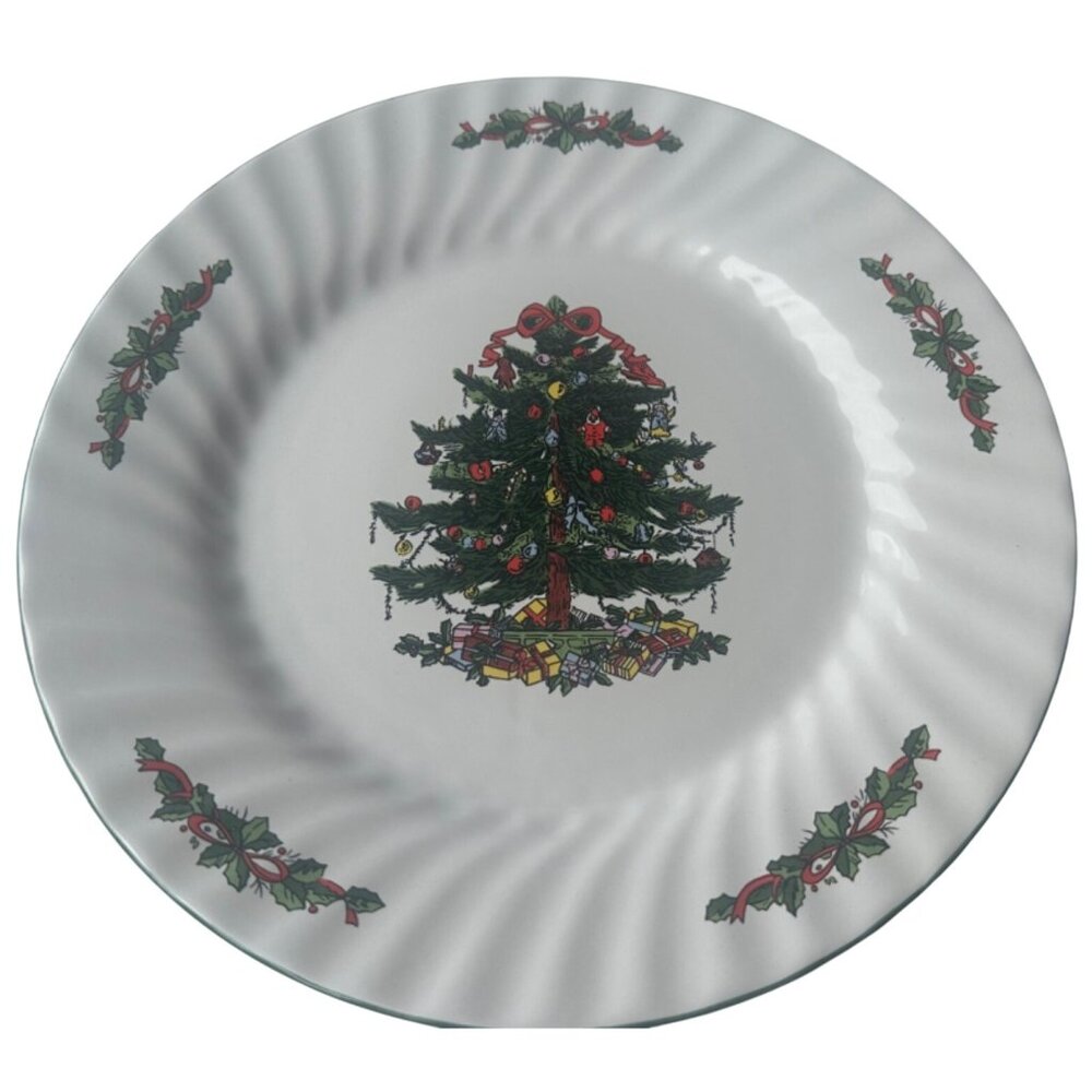 1-pc. Christmas Village Brand Christmas Tree Decorative Plate 10.5" Diameter